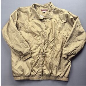 Vintage Tudor Court Lightweight Gold Jacket Snap Front‎ Large